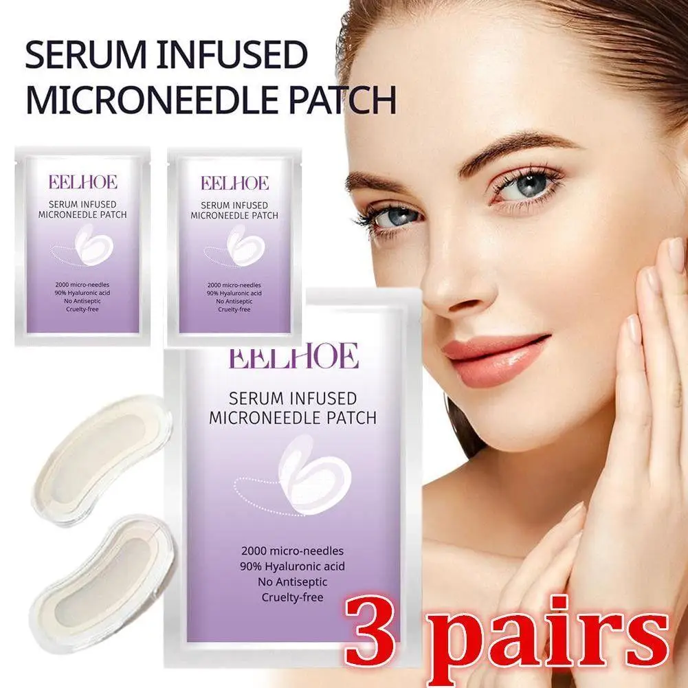 3pairs Micro-needle Under Eye Patch Eye Mask Anti-Wrinkle Eye Smooth Eye Circles Moisturizing Care Dark Crow's Patches Hydrating