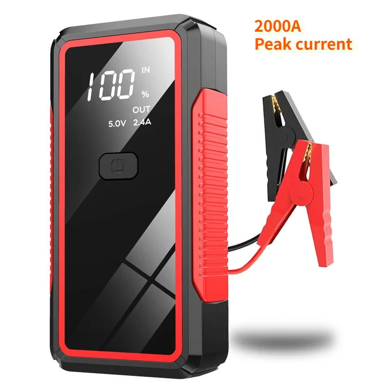 2000A 12V Auto Jump Starter Power Bank - Draagbaar batterijboosterpakket voor dode voertuigen, USB-oplader voor telefoons, noodstroom - afbeelding 1