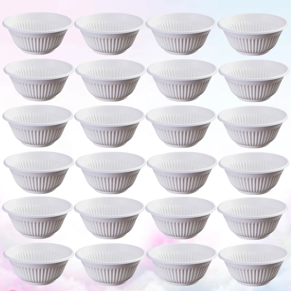 

50 pcs 270Ml Disposable Starch Bowls Eco-Friendly Microwave Freezer Safe Round Tableware For Party Catering Food Supplies Use