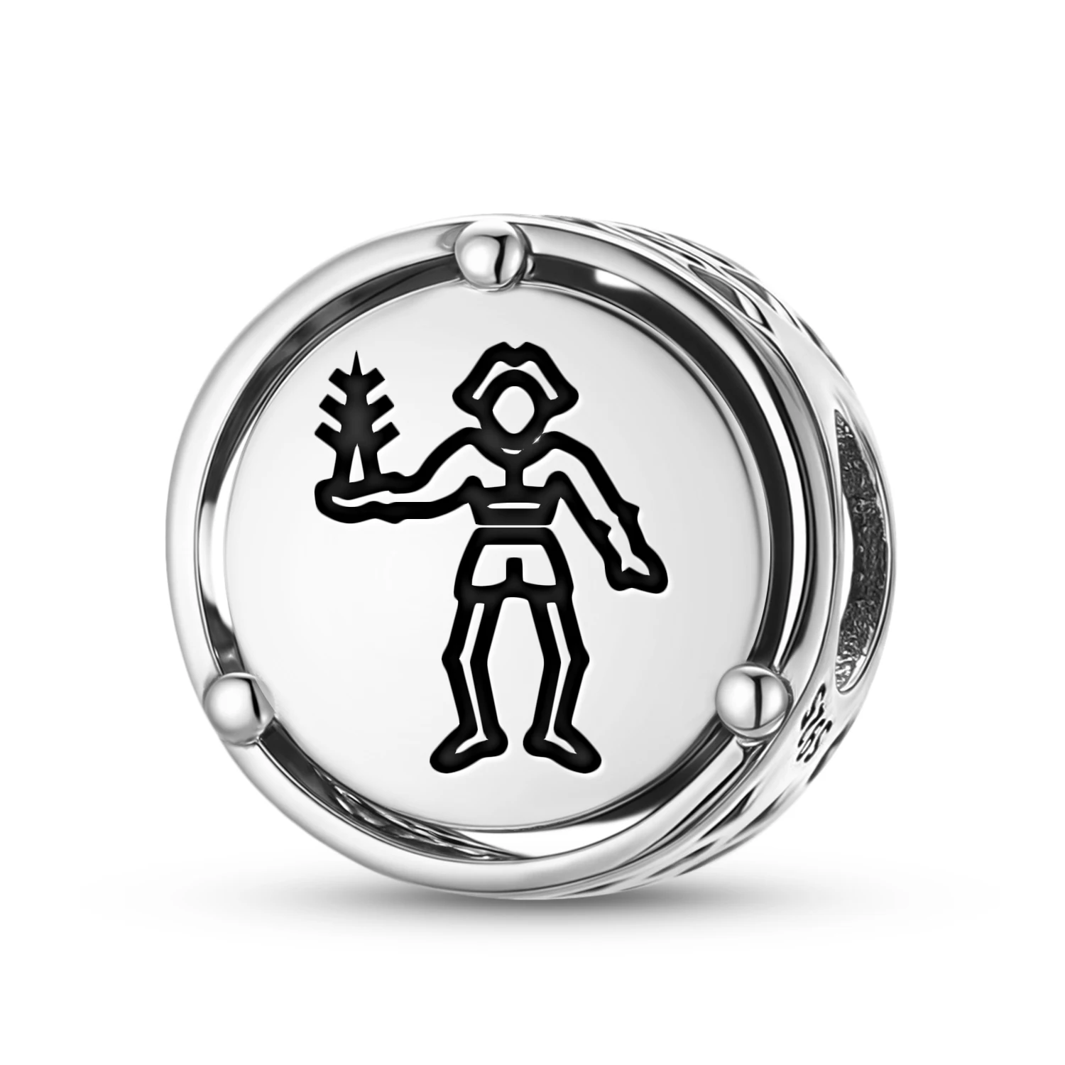 

925 Sterling Silver Jolly Roger Pirate Flags Bartholomew Roberts Charm Fit Original Bracelet Diy Jewelry Accessories Family Bead