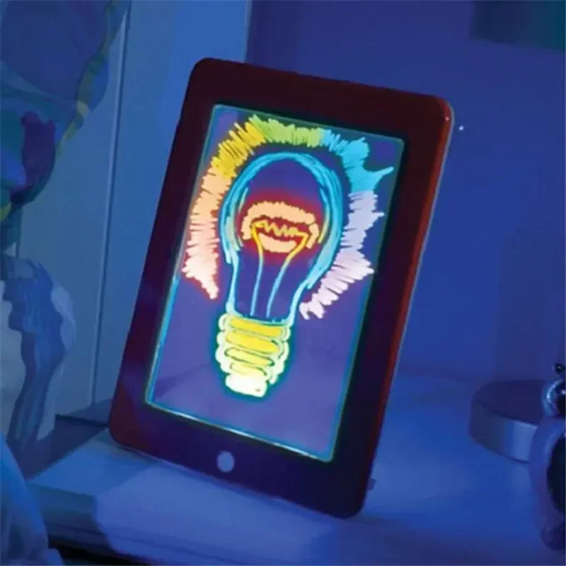 3D bloc de dibujo mágico 8 efectos de luz rompecabezas tablero 3D bloc de dibujo tableta creativo niños pluma regalo LEDs luces resplandor arte juguetes de dibujo.