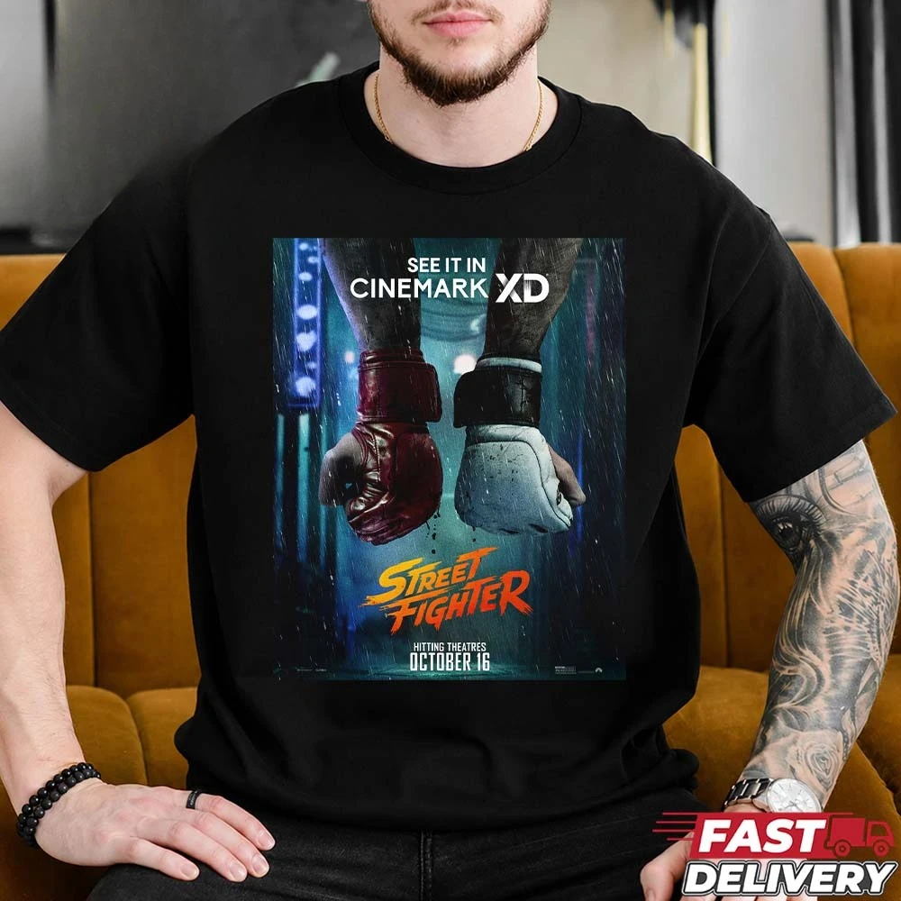 Street Fighter 2026 Movie Poster Black T-Shirt Unisex Round Neck Short Sleeve Fighting Film Cinema Fan Graphic Tee