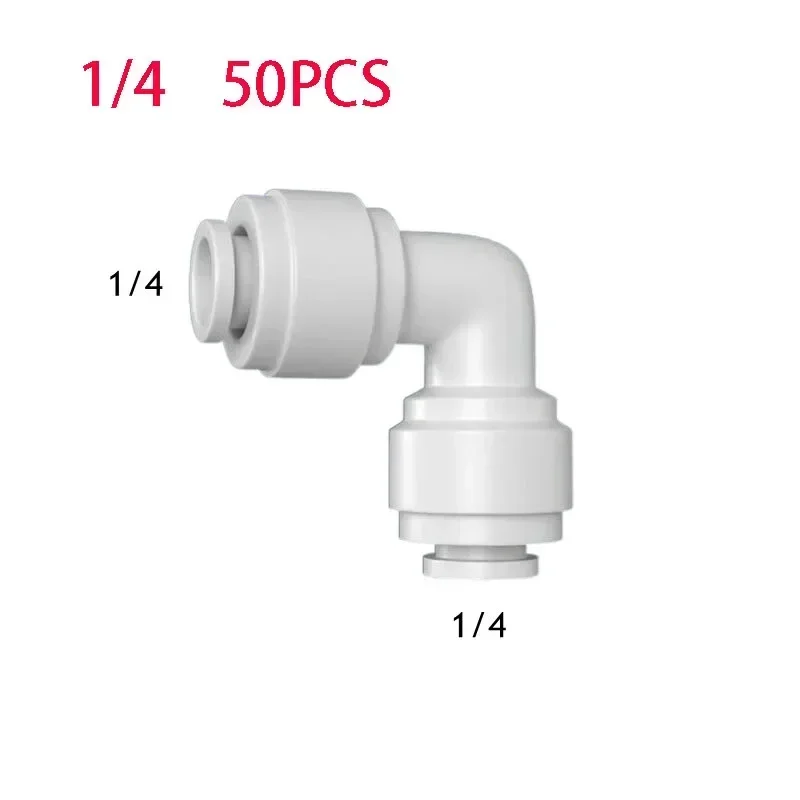 

50Pcs/Lot 1/4" Elbow RO Water Fitting 6.5mm Equal POM Hose PE Pipe Quick Connector Water Filter Parts