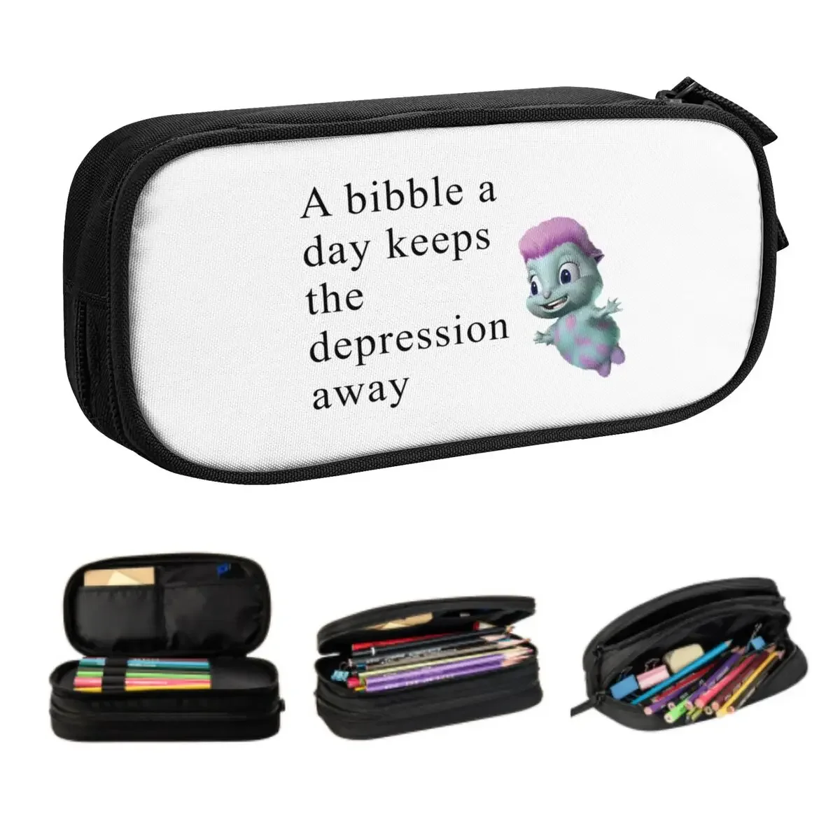 

Cute Bibble Meme Pencil Cases for Boys Gilrs Custom Cartoon Fantasy Large Capacity Pen Box Bag Stationery