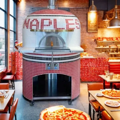 A Large Pizza Italian Brick Burning Clay Outdoor Charcoal Electric Gas Wood Fire Restaurant Neapolitan Woodfired Commercial Oven