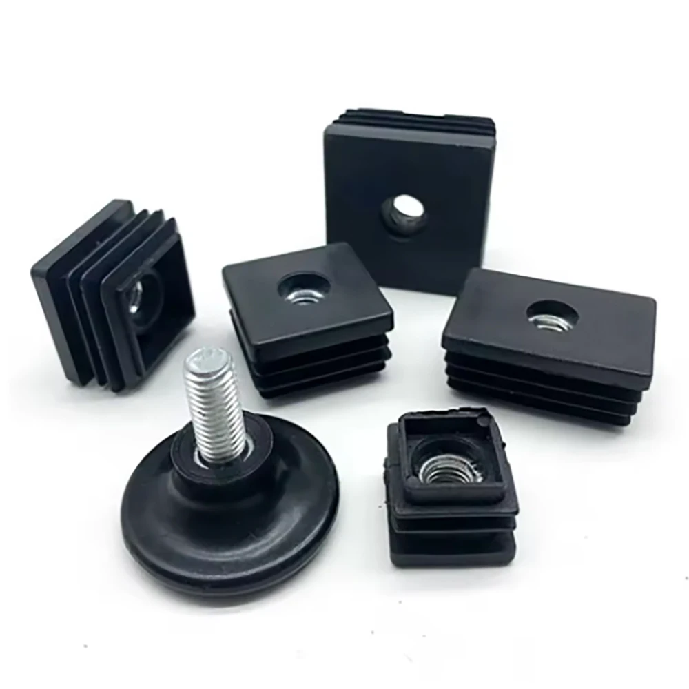 4/10/20/30 M8 PP Plastic Nut Plugs Square/Round Adjustable Foot Pads Home Foot Mats Nut Plugs Diameter 28mm