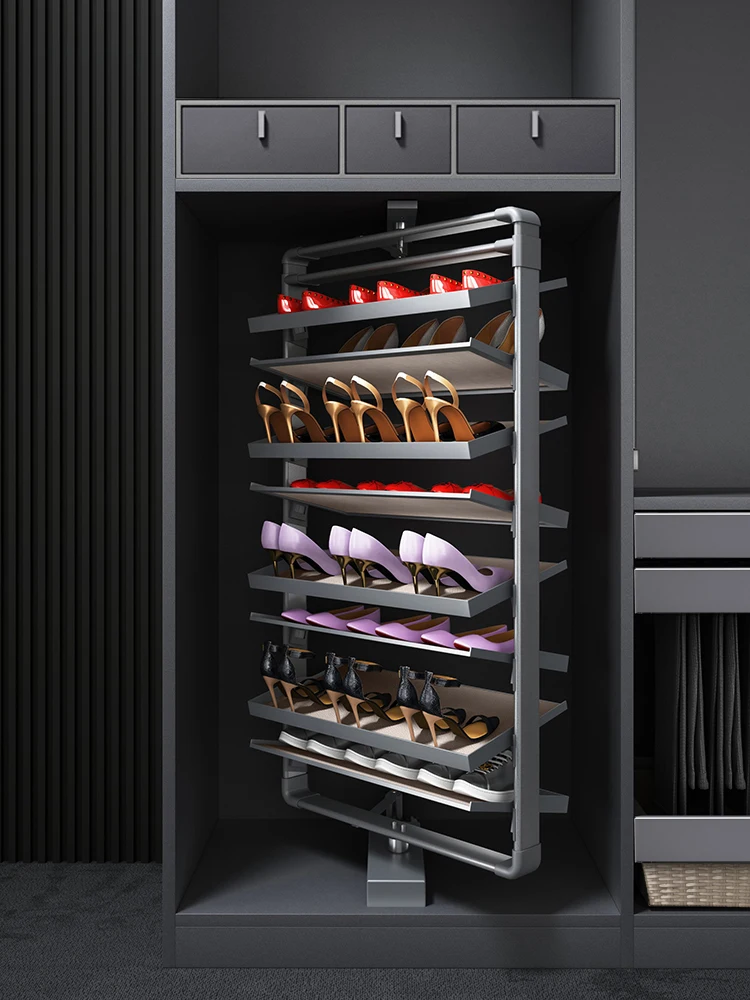 360 degree rotating multi-functional shoe cabinet rotating multi-layer