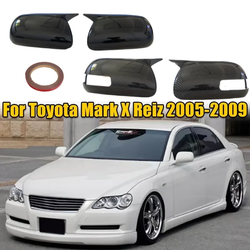 

For Toyota Camry 6 xv40 Mark X / Reiz Car Sticker Carbon ABS Rearview Side Mirror Cover Wing Cap Exterior Door Case Trim Housing