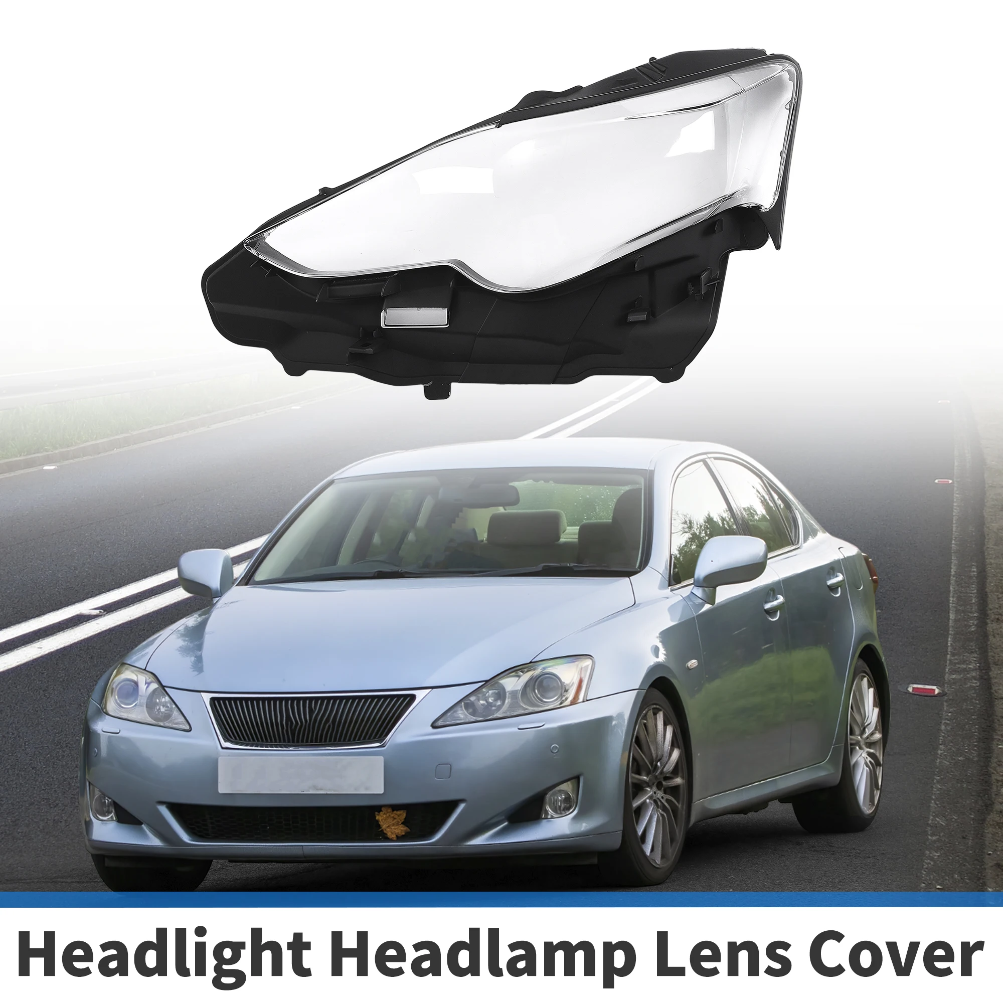 

UXCELL Headlight Lens Cover Headlight Headlamp Lense Clear Lens Cover for Lexus IS250/IS300/IS350 2013-2016 Clear Black PC