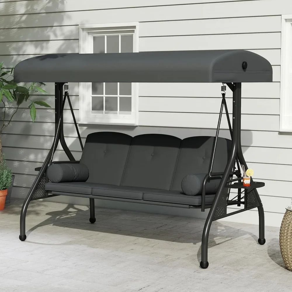 

Patio Swings with Canopy, Outdoor Patio Swing with CupHolder, Outdoor Swinging Bench for Outside with Stand, Yard Swings.