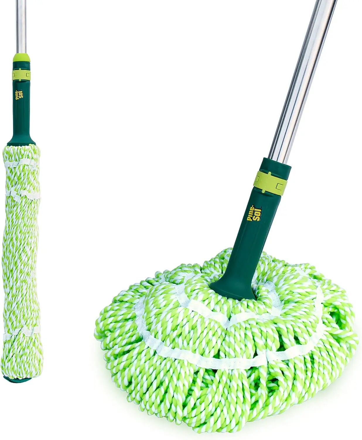 

Microfiber Twist Mop with Self Wringing Squeeze Design for Wet Cleaning Tile Linoleum Laminate Floors Extendable Metal Handle
