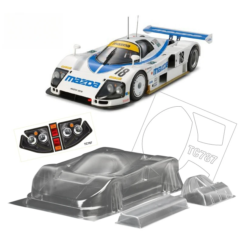 TC787 1/12 Mazda 787 On Road/Pan Car Clear Lexan Body W/Rear Wing and Light Buckle