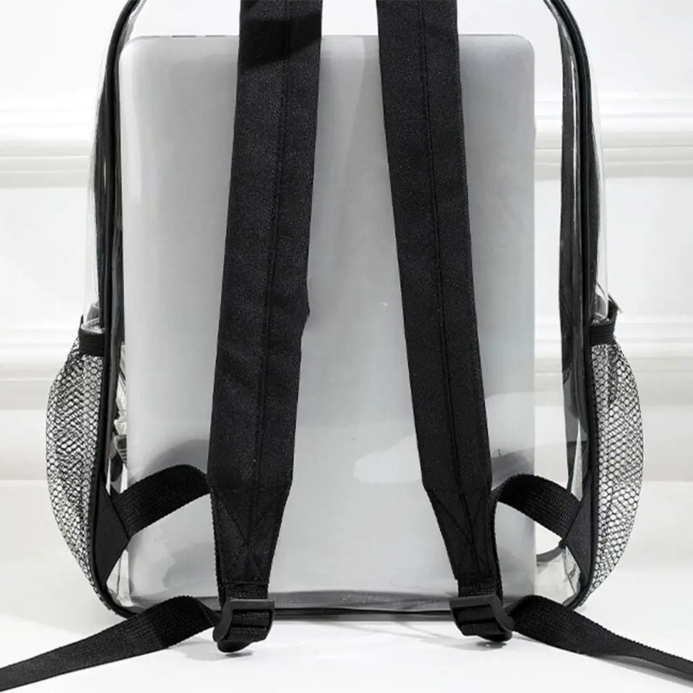 Lässiger, sichtbar transparenter Rucksack, wasserdicht, große Kapazität, PVC-Rucksack, weicher Griff, durchsichtiger Rucksack für Studenten – Detail 4