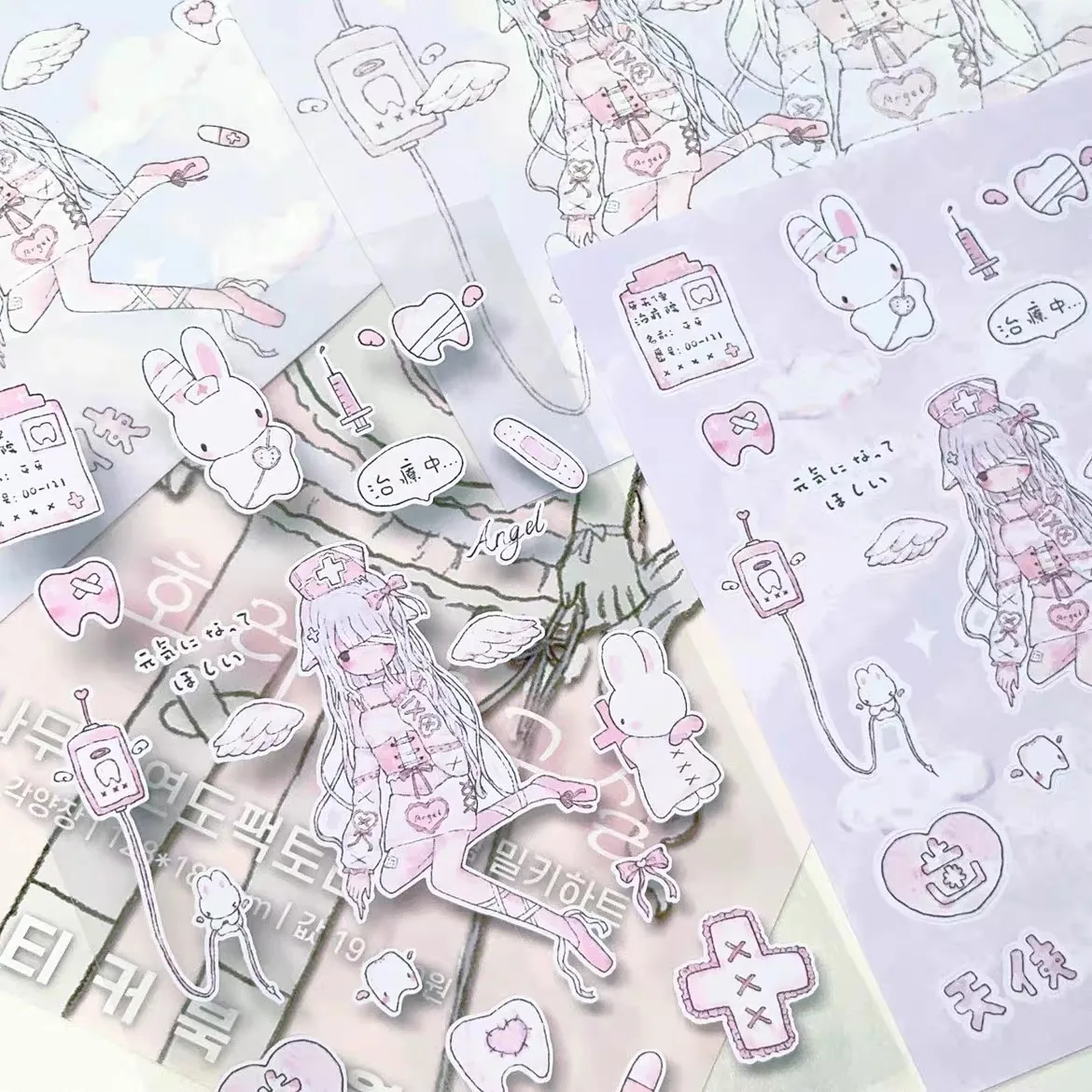 Ангел двухцветные наклейки