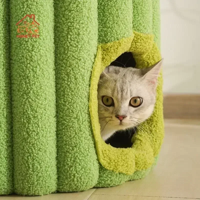 Cactus Shaped Sisal Hemp Material Cat Nest Pet Products Cute Claw Plate Durable and Durable Simple and Rural Style Pet Bed
