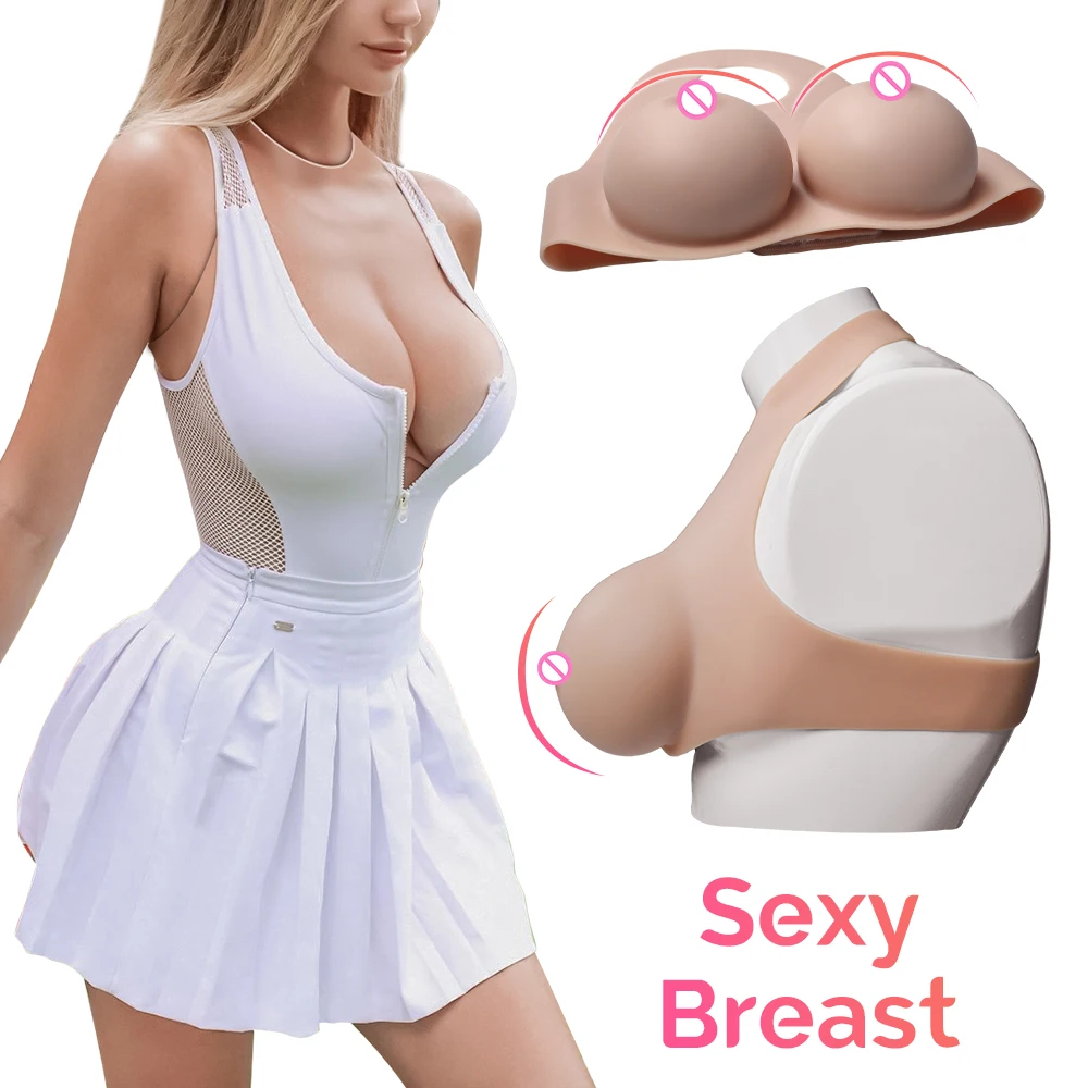 Silicone Artificial Boobs Cosplay Male to Female Breast Forms Lifelike Tits Sexy Large Breast Prosthesis Transvestite Shemale