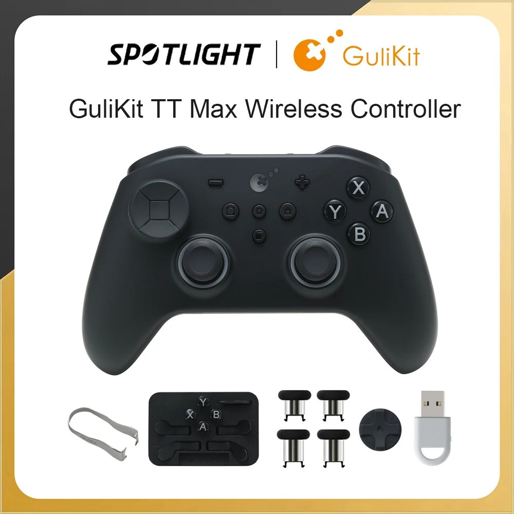 GuliKit TT MAX contrôleur de jeu sans fil avec manettes TMR réglables à Tension manette de jeu Anti-dérive pour Switch 1/2 PC Android iOS