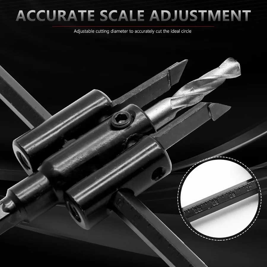 13 16 to 77 8 Adjustable Hole Saw Circle Hole Cutter Drill Bit for Woodworking and Drywall Installation Heavy Duty Round Cuttin