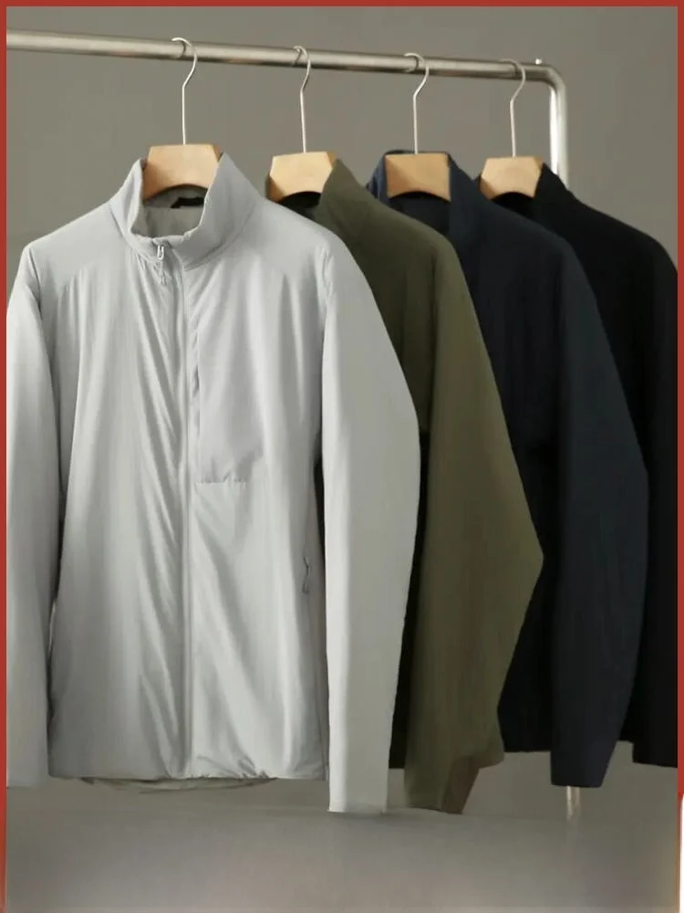 

Легкая хлопковая куртка серии Busin с воротником-стойкой, мужская и женская осенне-зимняя термостойкая нейлоновая ткань, длинная...