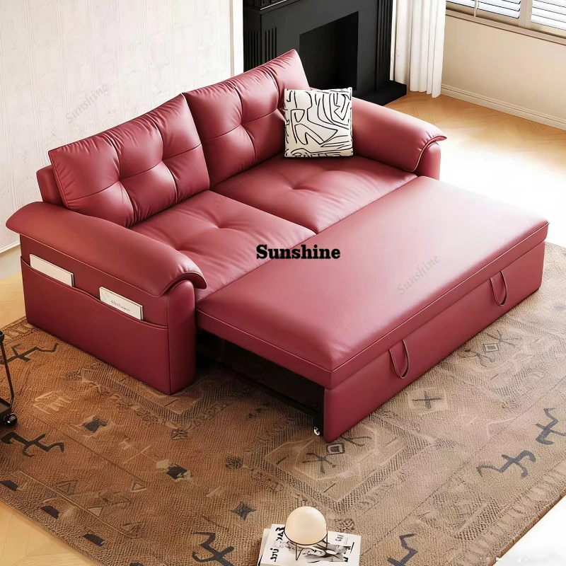 

Красный диван-кровать, раскладной, двуспальный, 1,8 метра, для небольшой квартиры, для спальни/кабинета.