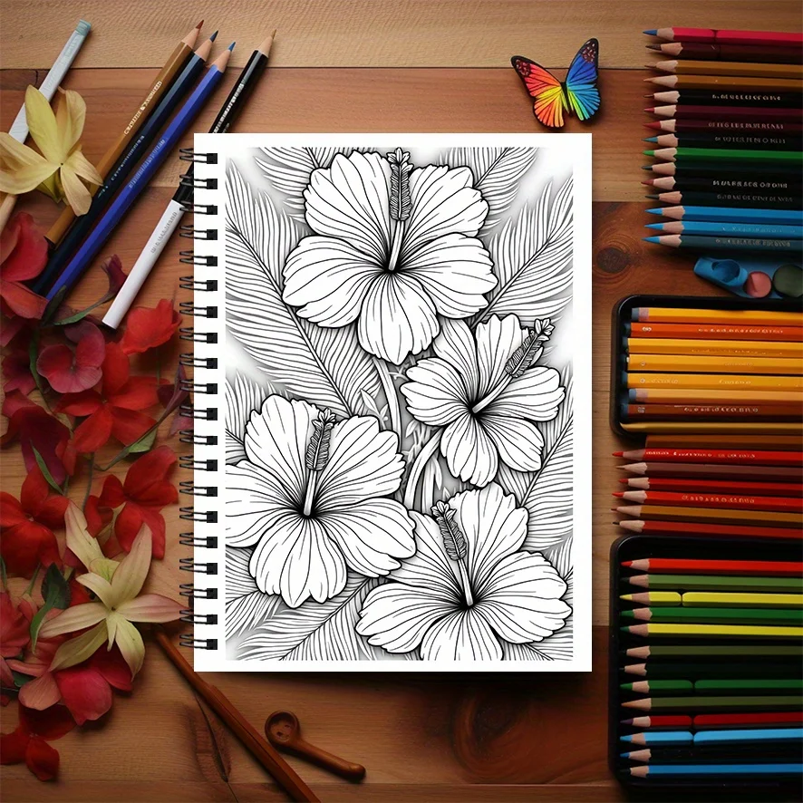 Flowers Coloring Book for Adults - 8.3×11.2 Inches, 22 Pages. Vivid Flower Art for Stress Relief. Lovely Gift for Nature