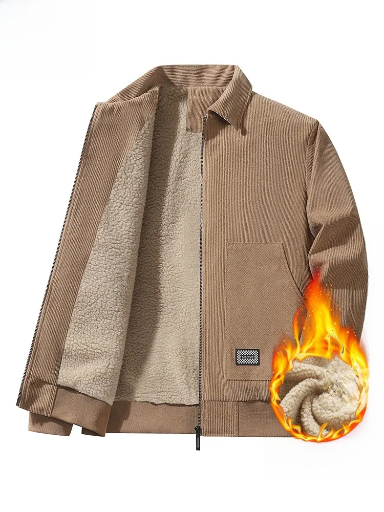 

Мужская осенне-зимняя вельветовая куртка Paul с начесом, воротником-стойкой, теплая верхняя одежда, модная мужская куртка