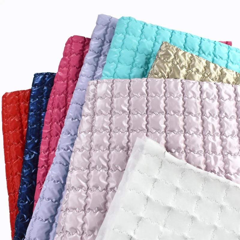

45/90*130cm Intercalated Cotton Polyester Fabrics for Sewing Grid Embossed PU Waterproof Cloth Quilting Fabric DIY Accessories