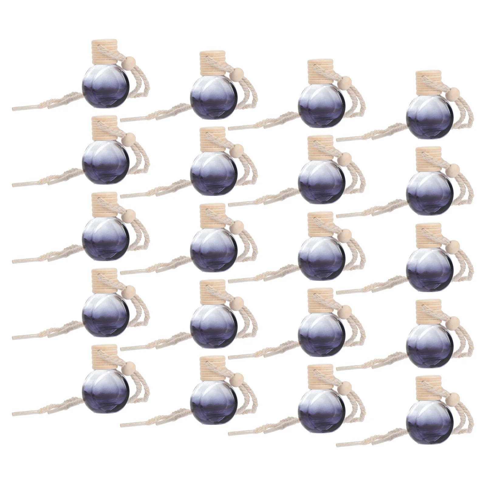 

20Pcs Car Perfume Bottle Pendant Glass Hanging Diffuser for Car Decoration Black Aromatherapy Air Freshener Essential Oil Bottle