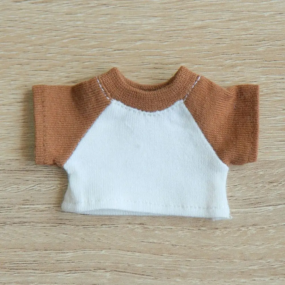 

New 8 Colors Cotton Doll Clothes Splicing Style Accessories Casual Wear T-shirt Idol Doll Outfit for 15cm Cotton Doll