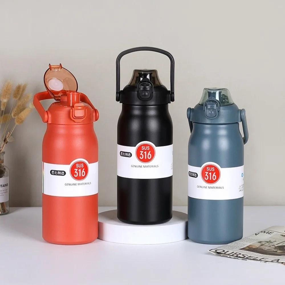 316 Stainless Steel Insulated Water Bottles Large Capacity 1200ML Insulated Cup Portable Leakproof Vacuum Mug for Gym Outdoor