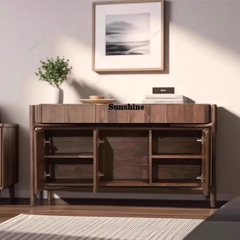 

Living room, wabi-sandy wind solid wood porch cabinet, medieval foyer, tea cabinet