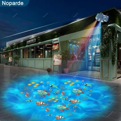 Double pattern water ripple fish projector light advertising logo Outdoor ground atmosphere lighting custom door sign spotlights