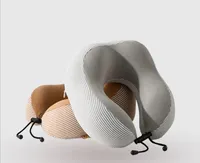 Memory cotton slow rebound travel airplane pillow cervical U-shaped pillow simple striped neck pillow