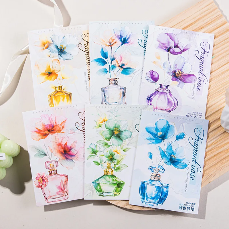 

Mr. Paper 6 Style 10 Pcs/pack Shell Light PET Material Sticker Floral Fragrance Theme DIY Decoration Dairy Water Cup