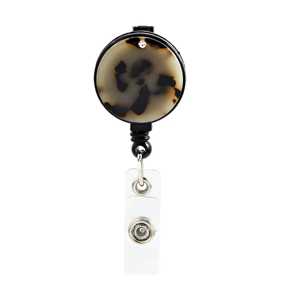 Creative Leopard Badge Clip Id Card Holder Retractable Reel for Nurses Doctors Students Office Staff Nurse Badge Clip