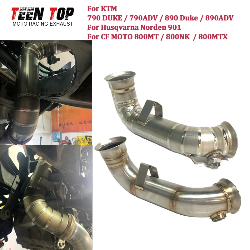 TitaniumAlloy For CFMOTO NK800 800MTX 800MT Exhaust Middle Decat Pipe 800 MTX Exhaust Pipe OEM Middle Link Pipe Oxygen Sensor