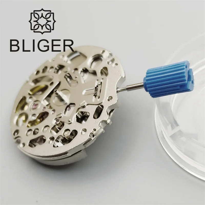 BLIGER Japan NH70A Hollow Automatic Watch Movement 24 Jewels High Accuracy Fit Men's Mechanical Watches Replacement Repair Parts