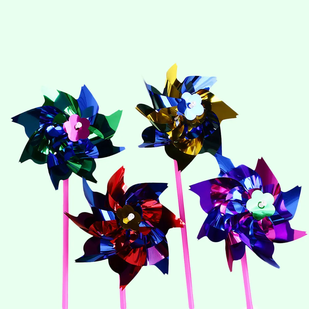 25Pcs Rainbow Plastic Pinwheel DIY Windmill Set Natural Bright Colors for Wind Play Garden Kids Room Party Store Window