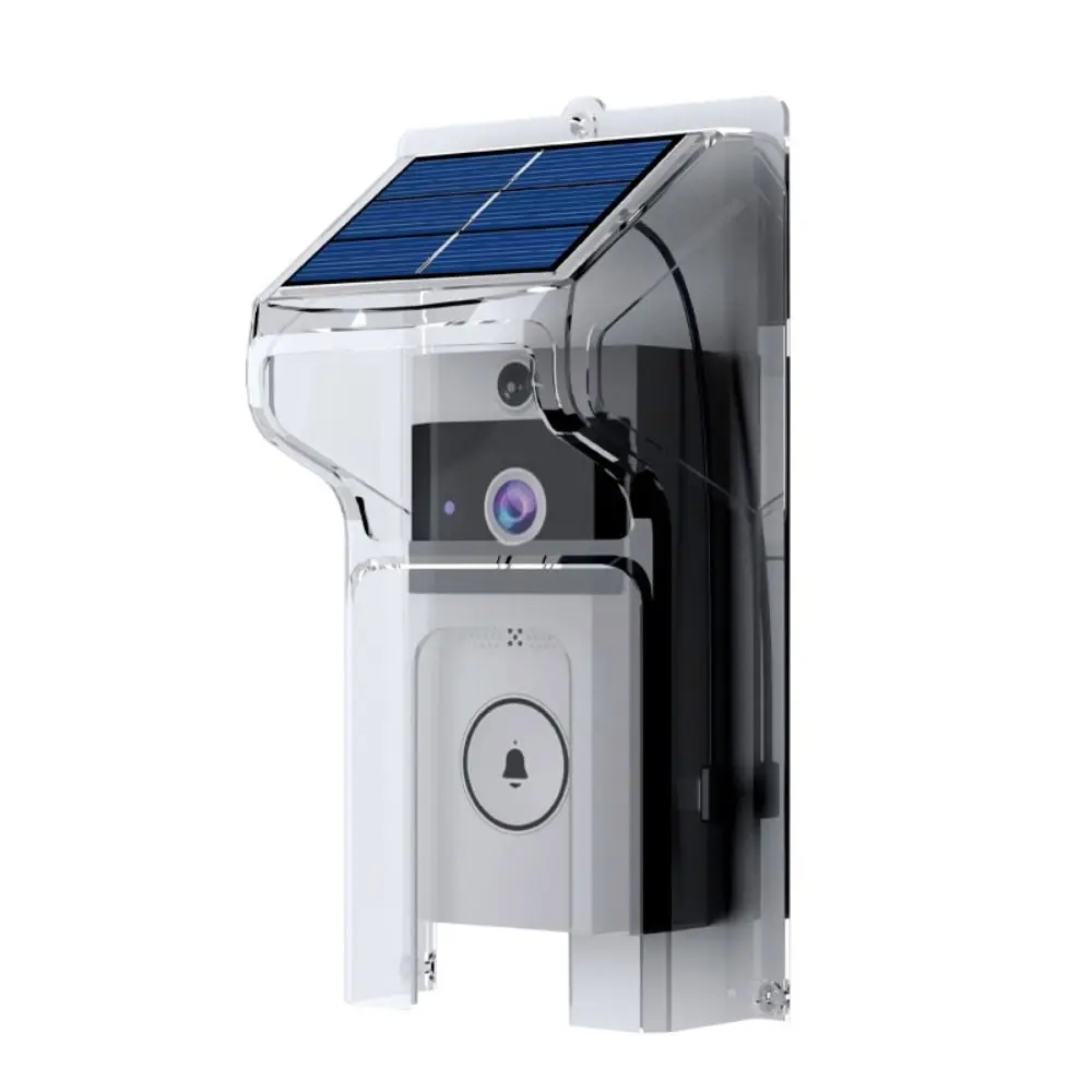 Waterproof Visual Intercom Doorbell Wireless Home Security Smart Home Doorbell with Protective Cover Solar Power
