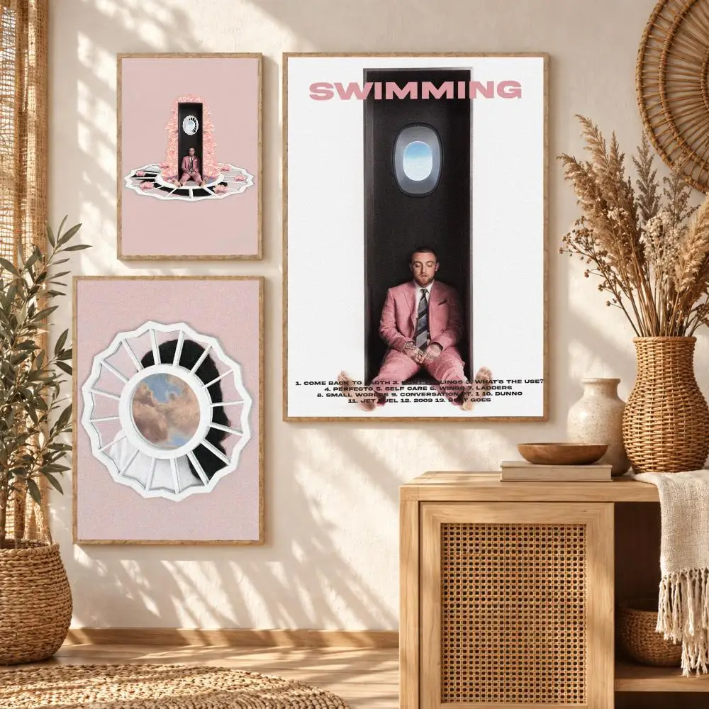 Singer M-Mac Miller Classic Poster Stickers Self-Adhesive Mural Wall Art Decals for Bedroom Living Room Home Painting Decor Gift