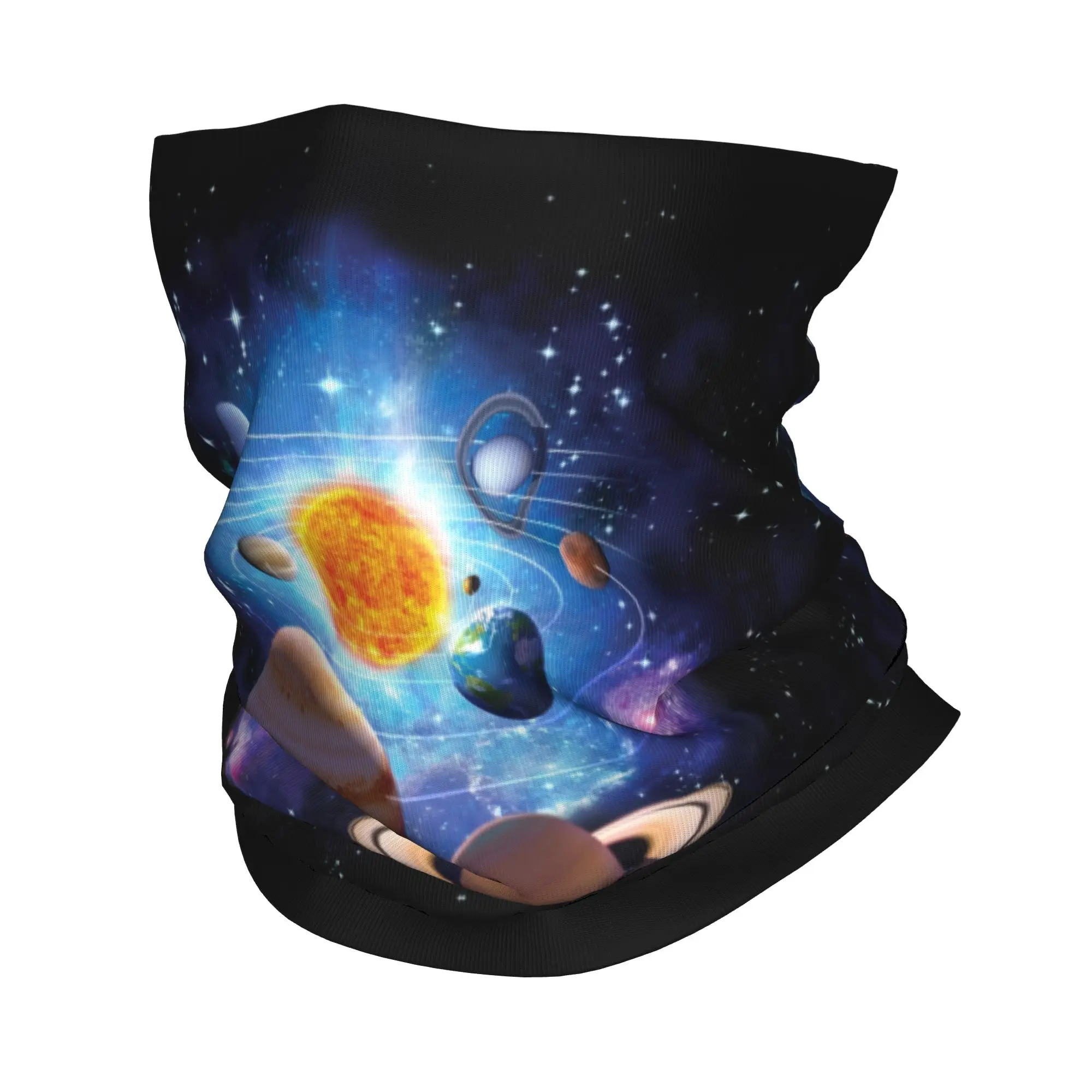 

Custom Solar System Bandana Neck Gaiter for Hiking Running Women Men Wrap Scarf Cosmos Astronomy Headband Warmer