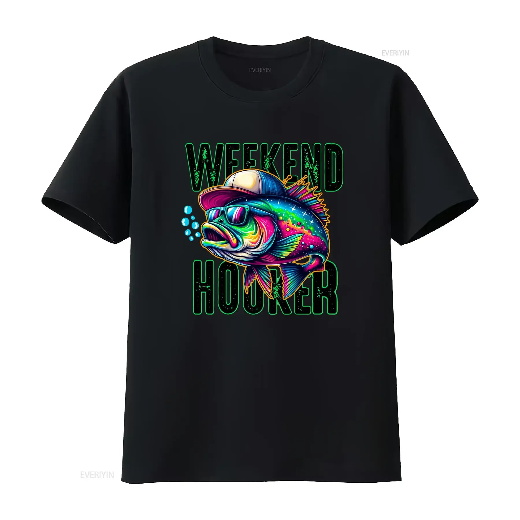 Weekend Hooker T Shirt Fishing Lake Vibes Bass Fish Dad Outfit Camping Outdoor vintage Washed designer clothes Breathable
