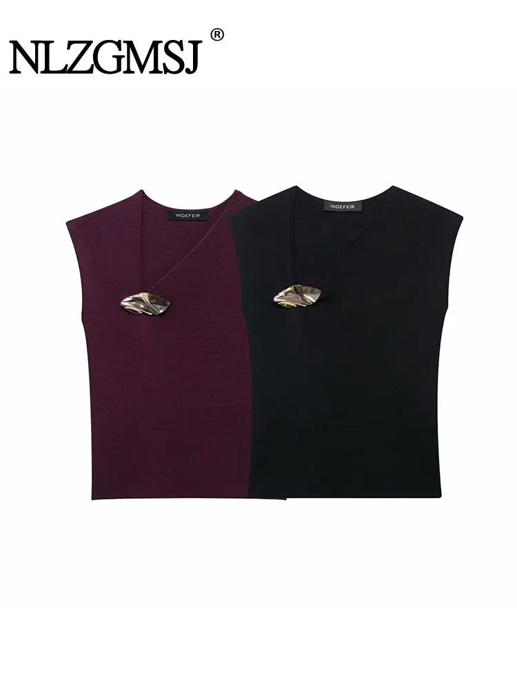 

Женские весенние короткие жилеты 2025, трикотажные топы без рукавов, женские модные повседневные элегантные укороченные трикотажные топы