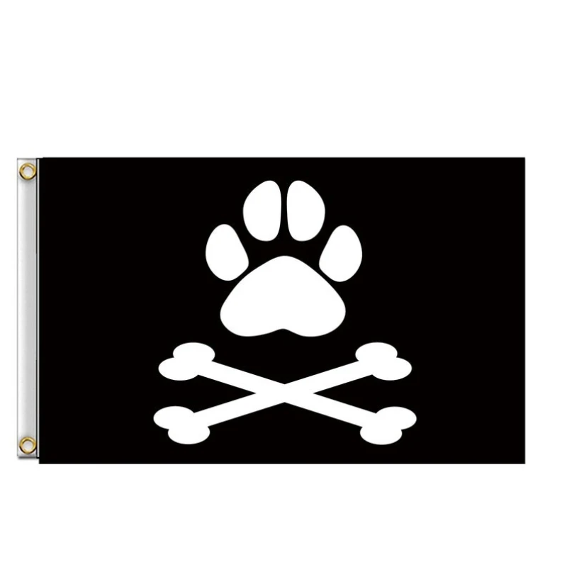 Customizable Flag Dog Pirate Flag: Jolly Roger Paw Print Banner-Custom Size Personalized Flag Garden Boat Advertising Gift Flag