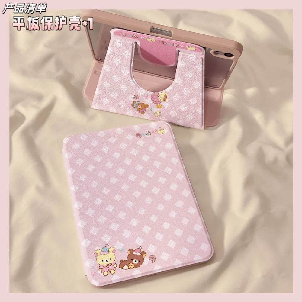 Urocze etui ochronne na tablet Apple iPad 10 z motywem Rilakkuma, akrylowe etui na tablet Air6, pokrowiec ochronny na iPad 11, odporne na upadki etui na iPad Pro