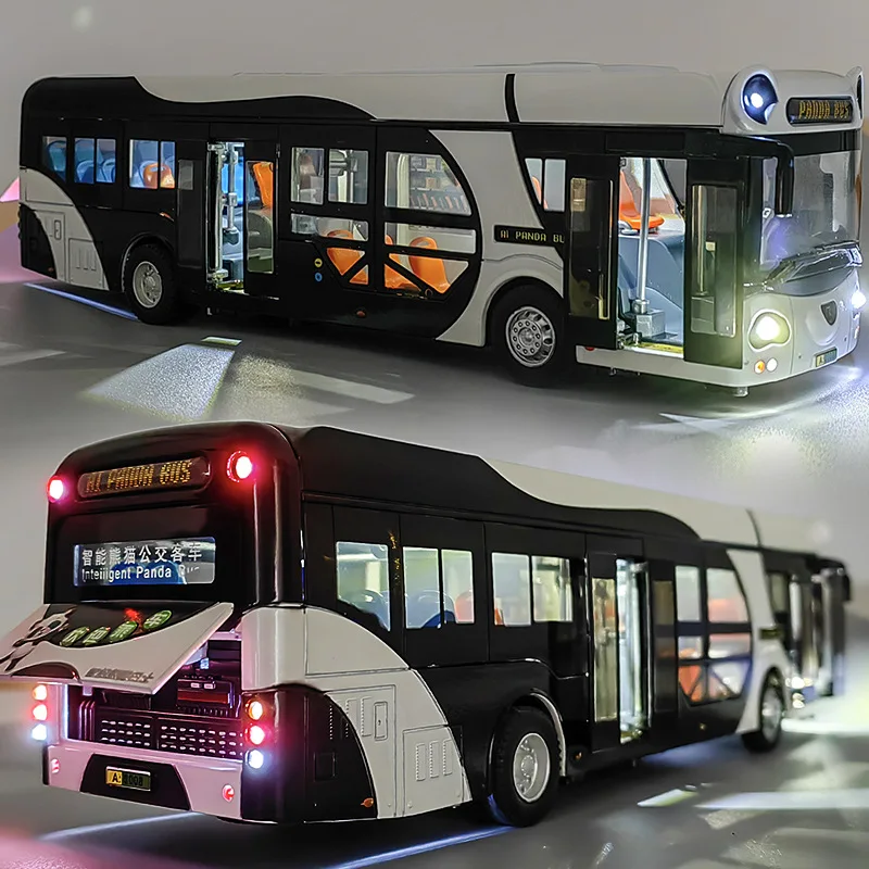 New product 1: 42 alloy panda bus model,simulation bus model decorations,original packaging car toys and gifts,wholesale