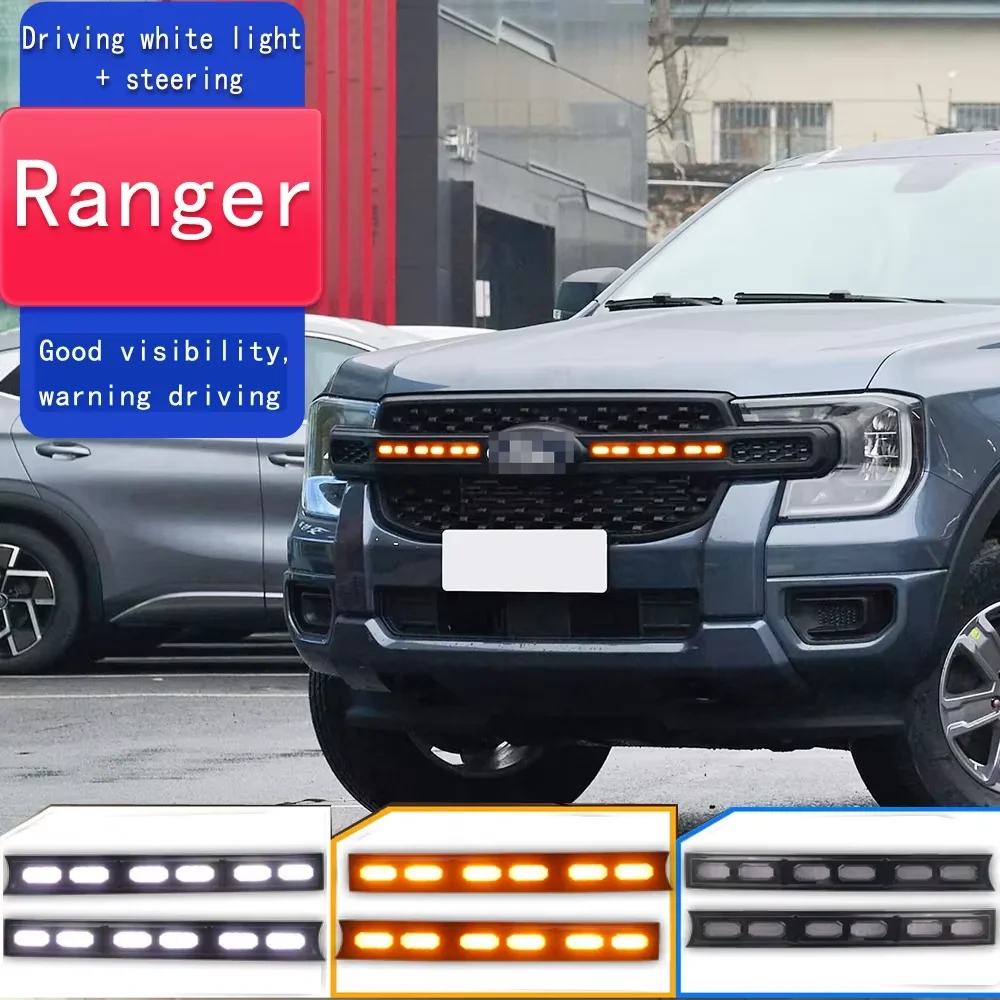 For Ford Ranger 2023 2024 WiGrille Daylight LED DRL Fpg Lamp Rear Tail Light Headlight LED Rear Bumper Light Turn Signal