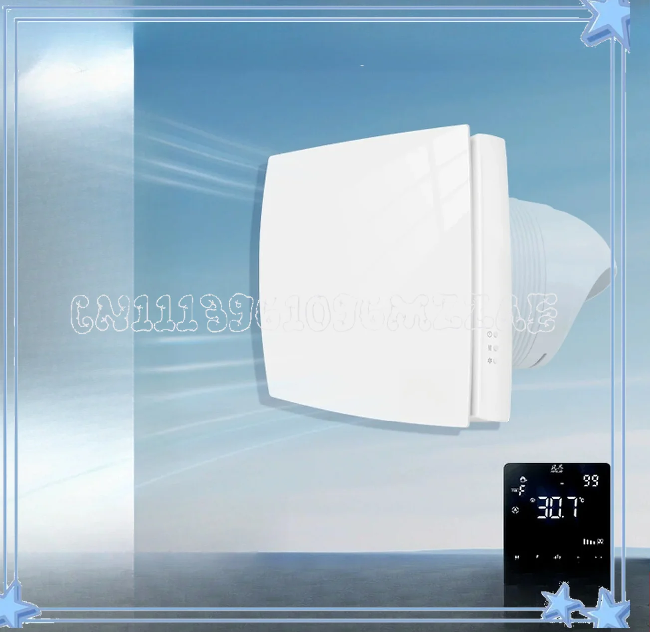 Glass Window Type Fresh Air System Household Bedroom Ventilation Strong Ventilation Fan Two-way Wall-mounted Intelligent