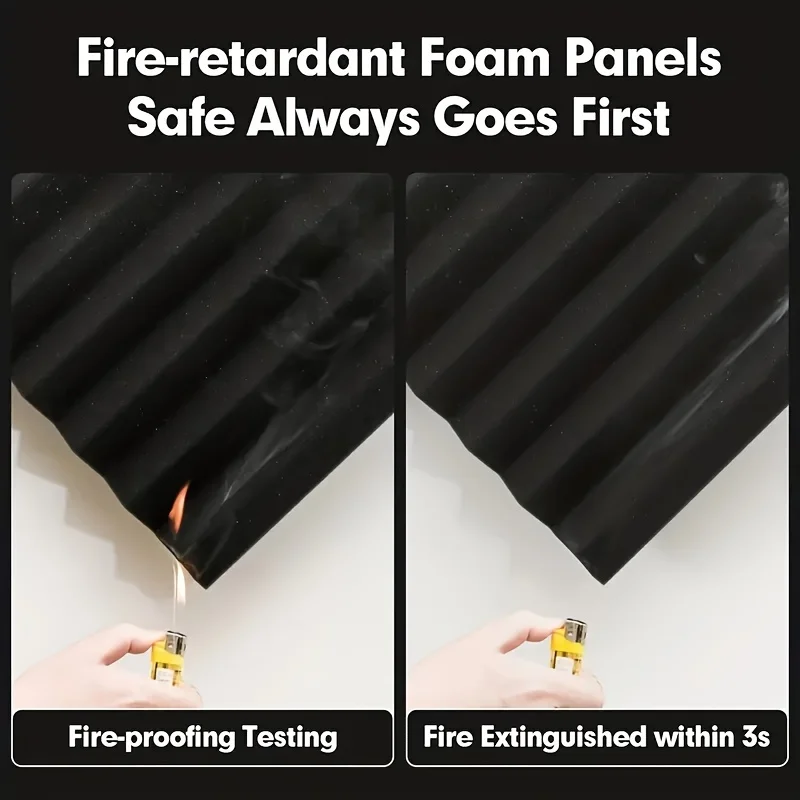 6 個の遮音パネル 3D 三角溝壁吸音フォームスタジオゲームルームレコーディングスタジオホームアクセサリー用