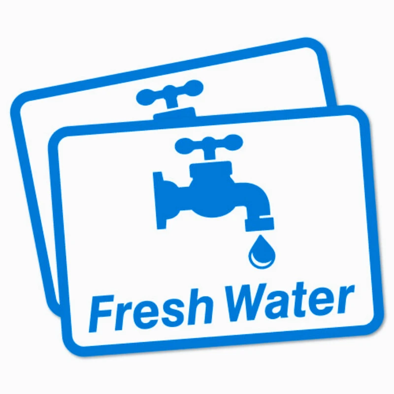 

Car decoration decal sticker 2 x Fresh Water Sticker Decal Safety Sign Car Vinyl 15cm PVC KK